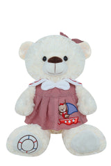 Sea bear in a plaid dress and bow(Size 40 Cm)
