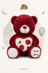 Printed Rose Bear(Size 30 Cm)