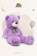 Giant teddy bear with checkered bow (Size 160 Cm)
