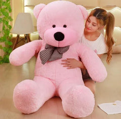 Giant teddy bear with checkered bow (Size 160 Cm)