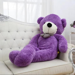 Giant teddy bear with checkered bow (Size 160 Cm)