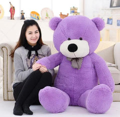 Giant teddy bear with checkered bow (Size 160 Cm)