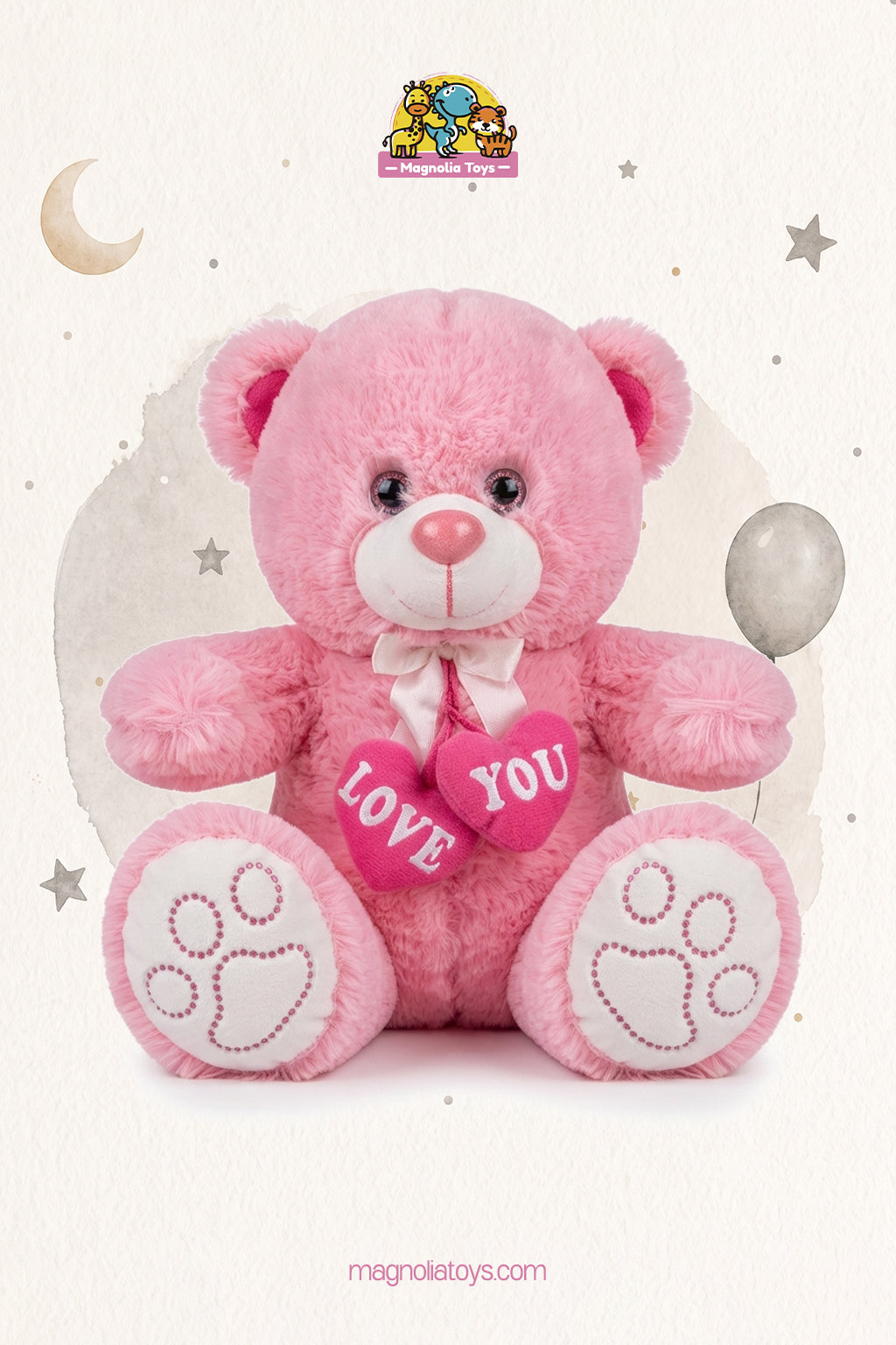 Bear Two hearts and a link (Size 30 Cm)