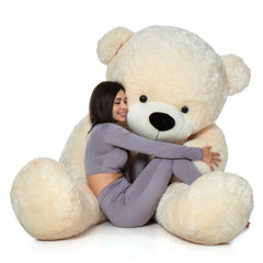 Giant teddy bear with checkered bow (Size 160 Cm)