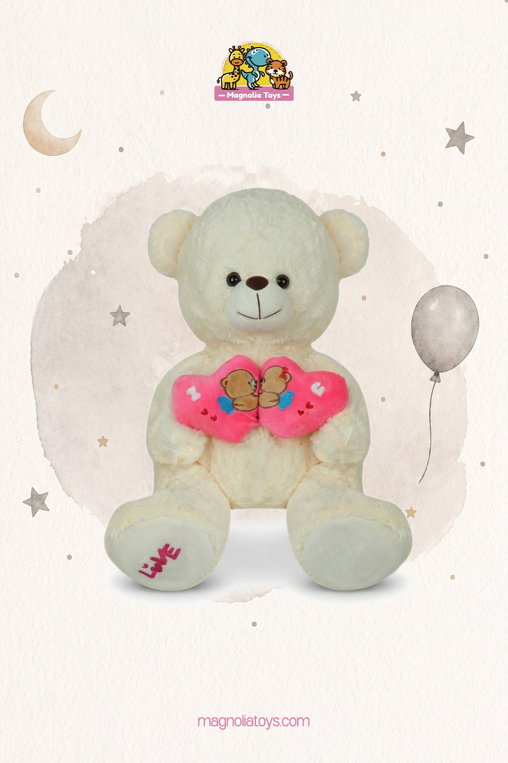 Two heart teddy bear (Size 40 Cm)